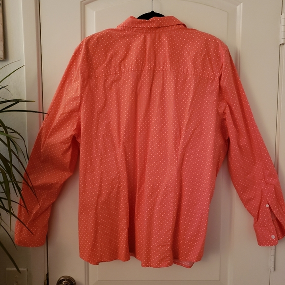 L.L.Bean Polka Dot Button Down Womens Shirt - Picture 3 of 5